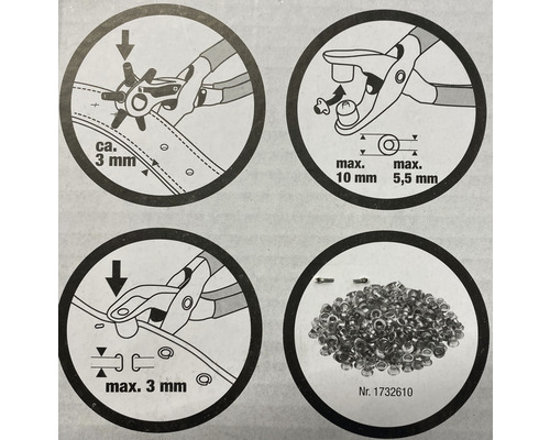 Návod na použitie dierovacích klieští a očiek
