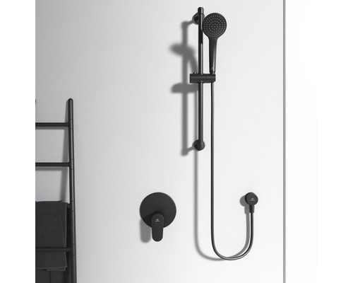 Sprchový set s ručnou sprchou, sprchovou tyčou a termostatickou batériou na montáž na stenu