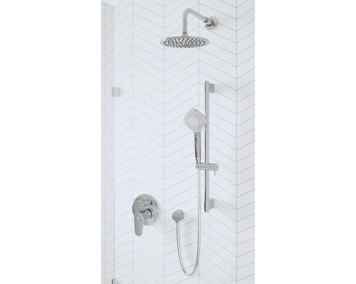 Sprcha s hlavovou sprchou, ručnou sprchou a sprchovým termostatom