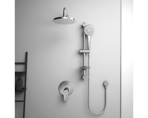 Sprchový systém s hlavovou sprchou, ručnou sprchou a termostatickou batériou do kúpeľne