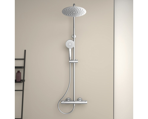 Sprchový systém s hlavovou a ručnou sprchou na montáž na stenu