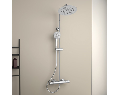 Sprchový systém s hlavovou sprchou, ručnou sprchou a termostatickou batériou