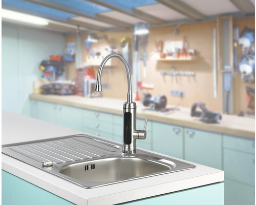 Drezová batéria s flexibilným výtokom a drezom