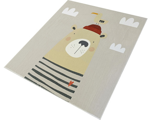 Koberec s motívom medveďa a čajky do detskej izby