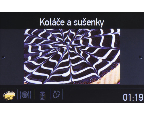 Displej s koláčmi a sušienkami.