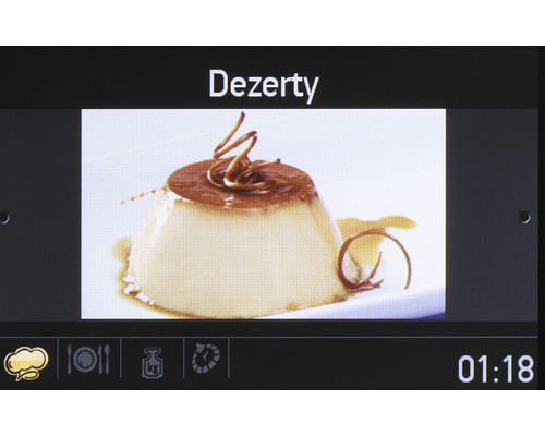 Zobrazenie dezertu na obrazovke