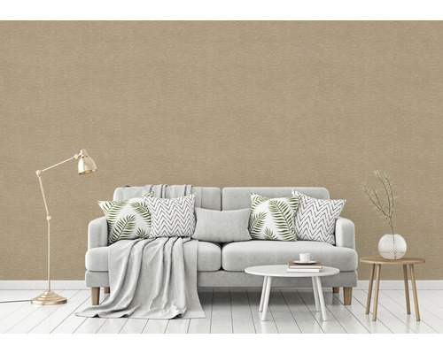 Obývacia izba so štruktúrovanou tapetou so vzhľadom ľanu