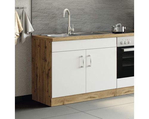 Kuchynská linka s drezom, vodovodnou batériou, skrinkou a sporákom