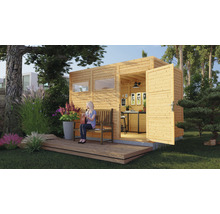 Drevený záhradný domček Cubo 3 prírodný 337x234 cm-thumb-19