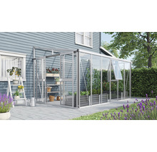Skleník k stene Vitavia Athena 10200 kombinácia skla a polykarbonátu 265,9x397,2 cm hliník