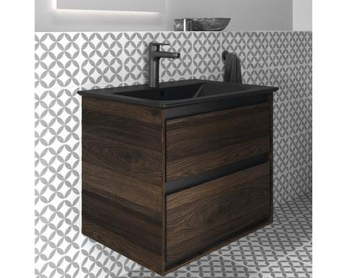 Umývadlo s umývadlovou skrinkou a dvoma zásuvkami v kúpeľni