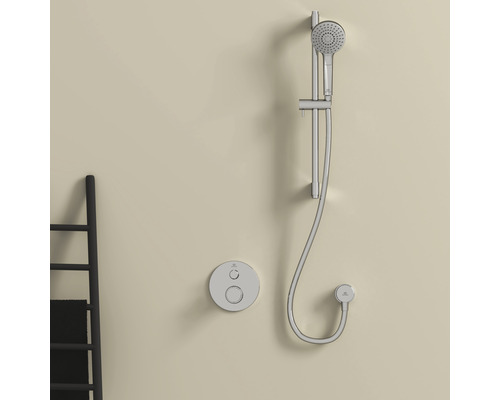 Sprchová armatúra s ručnou sprchou, sprchovou tyčou a termostatom