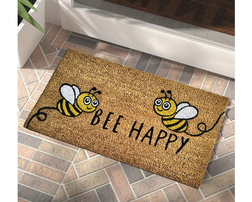 Rohožka so včelami a nápisom Buď šťastný