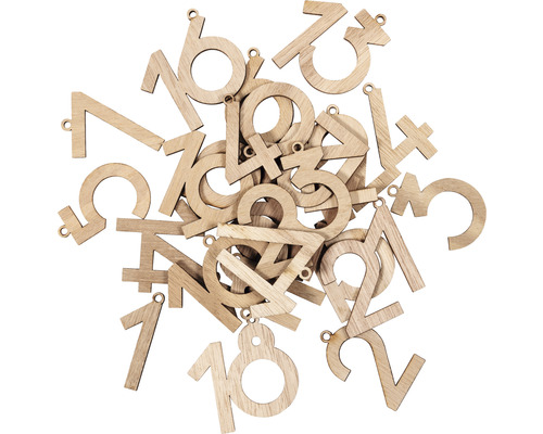 Dekoratívne čísla z dreva s otvorom na zavesenie pre individuálny dizajn