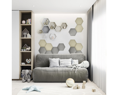 Detská izba s policami, pohovkou a hračkami