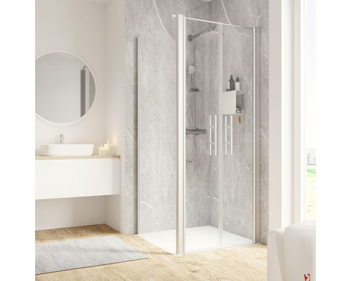 Sprchové dvere so sprchovou zástenou SCHULTE Garant 2.0 90 cm farba rámu hliník dekor skla číre sklo D882018-3 01 50