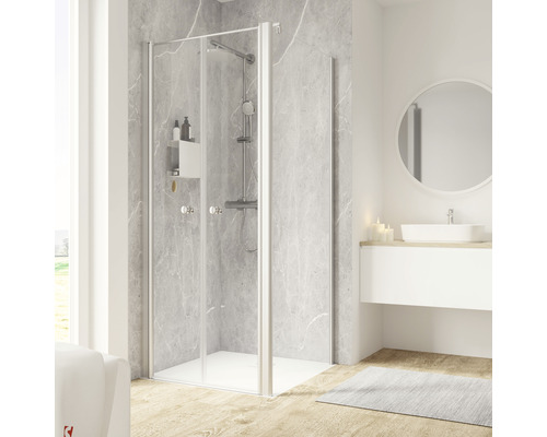 Sprchové dvere so sprchovou zástenou SCHULTE Garant 2.0 90 cm farba rámu hliník dekor skla číre sklo D882018-5 01 50 01