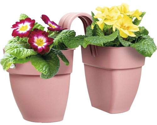 Dvojitý kvetináč s červenými a žltými prvosienkami