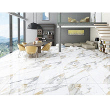 Dlažba imitácia mramoru Carara Gold 60 x 120 cm