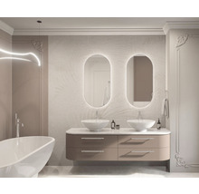 Oválne LED zrkadlo do kúpeľne s osvetlením OVAL LINE BACKLIGHT 100 x 50 cm v bielom ráme
