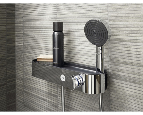 Sprchová tyč s poličkou na šampón a ručnú sprchu