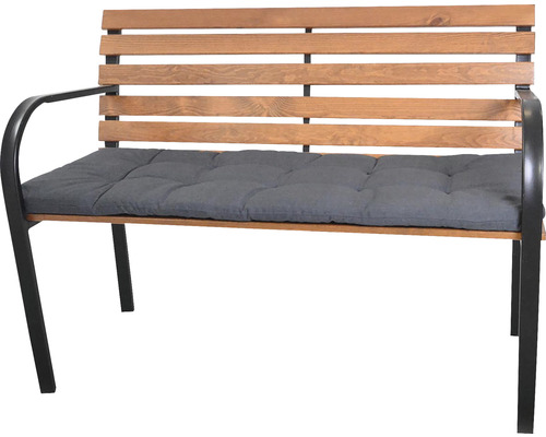 Záhradná lavica z dreva a kovu so sedákom