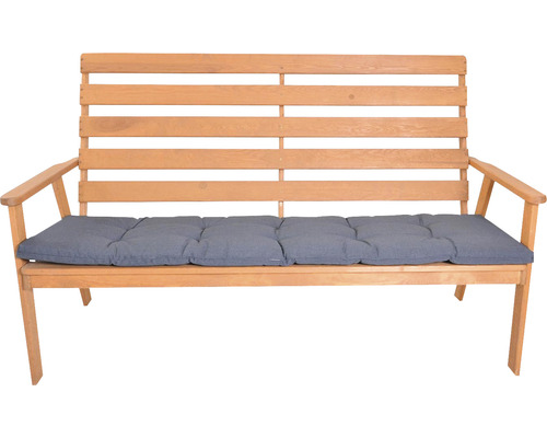 Drevená záhradná lavica so sivým sedákom