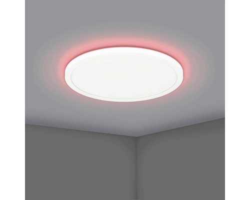 Biele LED stropné svietidlo s červenou žiarou