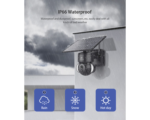 Bezpečnostná kamera so solárnym panelom a ochranou proti poveternostným vplyvom