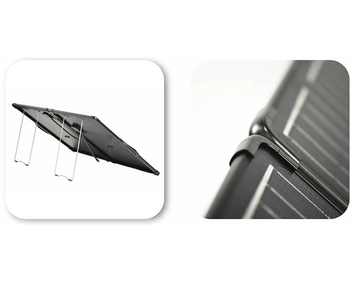 Solárny panel so stojanmi v detaile