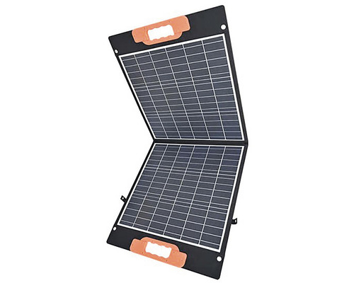 Otvorený, skladací solárny panel s rúčkami