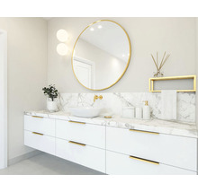Okrúhle zrkadlo do kúpeľne v ráme Cordia Round line mirror 100 x 100 cm v zlatom ráme R1000G_