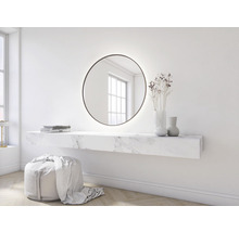 LED zrkadlo do kúpeľne Cordia Round line backlight mirror hnedé 100x100 cm R10000RAL8014IP44_