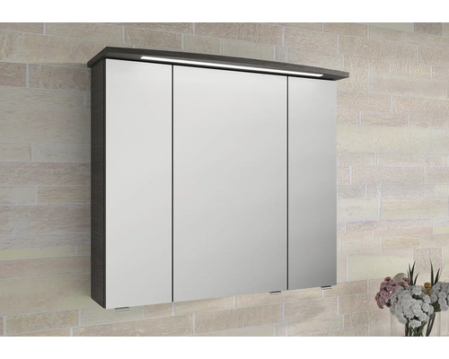 Zrkadlová skrinka s tromi dvierkami a osvetlením