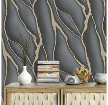Vliesová tapeta 10345-15 Elle Decoration 3 kamenný dekor čierna 10,05 x 0,53 m