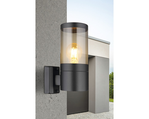 Nástenné svietidlo s valcovitým tienidlom na vonkajšie osvetlenie