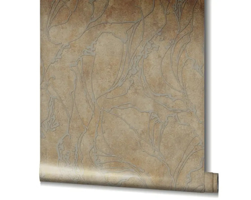 Rolka béžovej vinylovej tapety s kvetinovým vzorom na dekoráciu stien