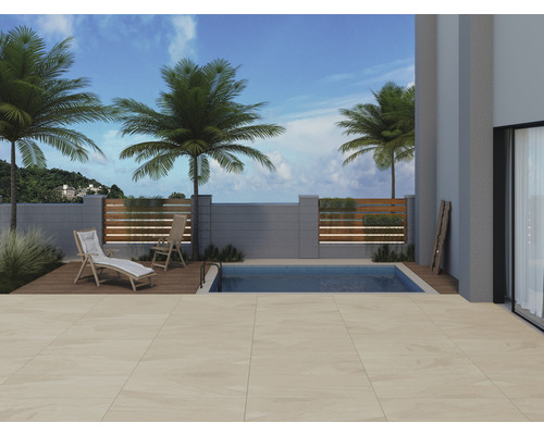 Exteriér s bazénom, lehátkom a dlažbou