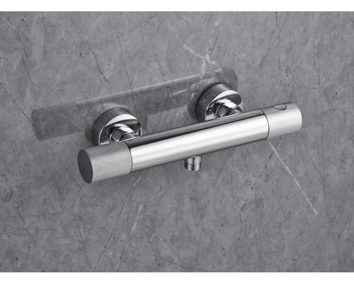 Termostatická nástenná batéria pre montáž na stenu v kúpeľni