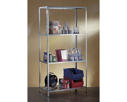 Kovová polica so štyrmi úrovňami na ukladanie predmetov