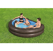 Nadzemný bazén Bestway Family Pool Ratan 231x178x53 cm nafukovací hnedý