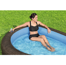 Nadzemný bazén Bestway Family Pool Ratan 231x178x53 cm nafukovací hnedý