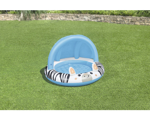 Nafukovací detský bazén so vzorom zebry a slnečnou ochranou