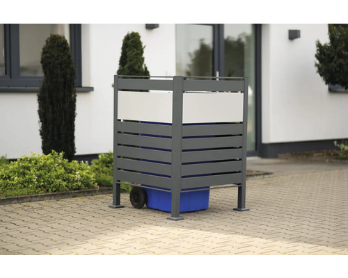 Box na smetné nádoby s lamelovou štruktúrou a smetná nádoba