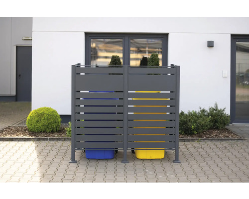 Skriňa na smetné nádoby s dvoma smetnými nádobami