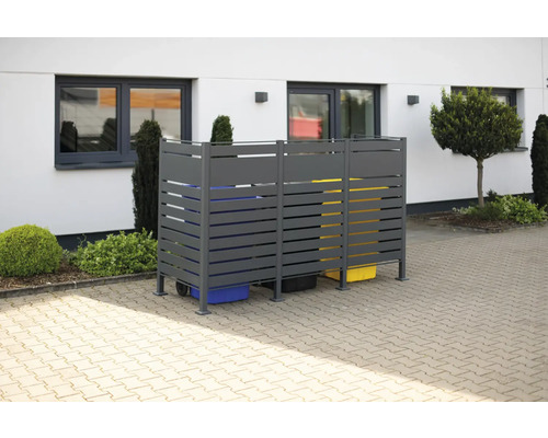 Hliníkový box na smetiak pre tri smetné nádoby vo vonkajšom prostredí