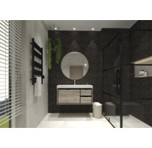 Moderná kúpeľňa s umývadlom, zrkadlom a sprchou