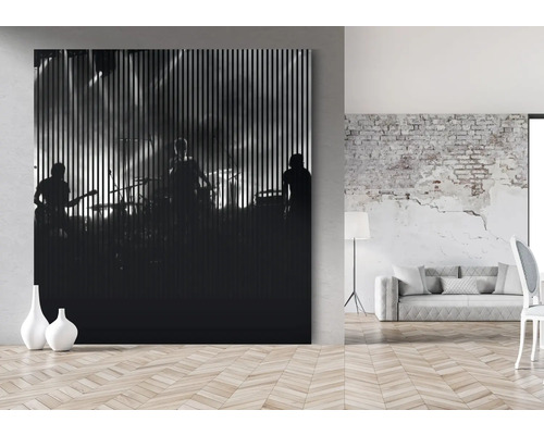 Zvuk pohlcujúci akustický obraz s motívom koncertu v obývacej izbe