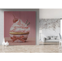 Dekoratívny lamelový obraz s motívom cupcaku v obývacej izbe