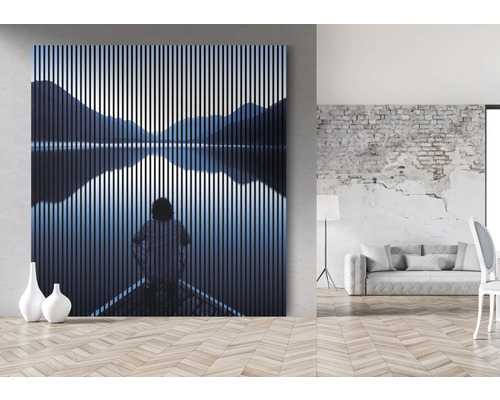 Dekoratívny nástenný obraz s motívom horského jazera v horizontálnom formáte